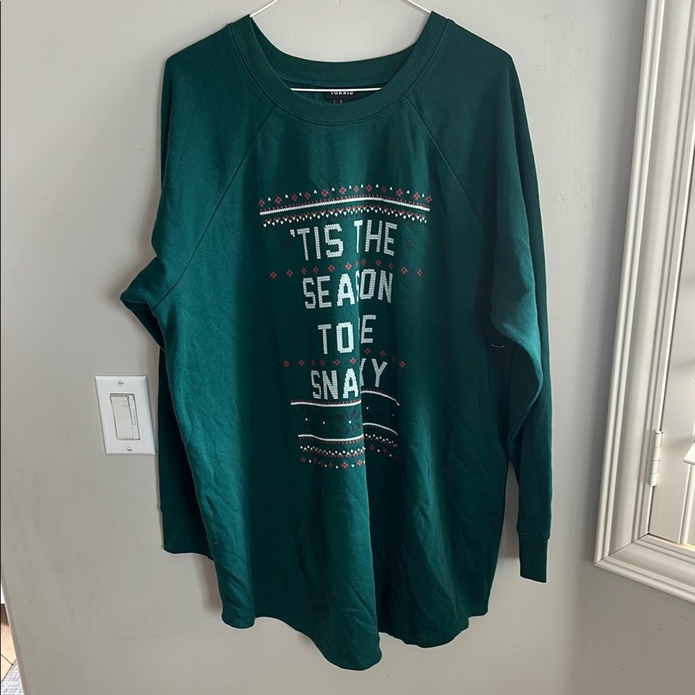 Torrid Green Holiday Sweatshirt